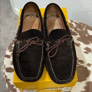 The Original Car Shoe Dark Brown Suede Loafers